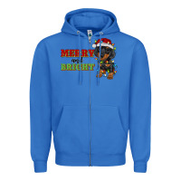 True Royal merry and bright dachshund Zipper Hoodie - RanaPortraitStore