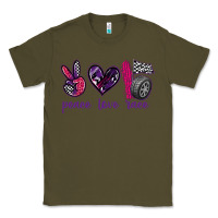 Army Green peace love race Classic Tee - texasbilliewilder