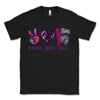 Black peace love race Classic Tee - texasbilliewilder