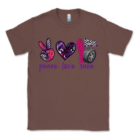 Chestnut peace love race Classic Tee - texasbilliewilder
