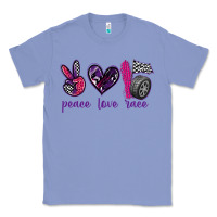 Colony Blue peace love race Classic Tee - texasbilliewilder