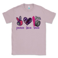 Lilac peace love race Classic Tee - texasbilliewilder