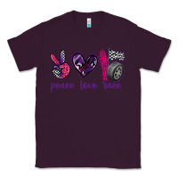 Plum peace love race Classic Tee - texasbilliewilder