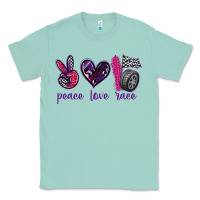 Seafoam peace love race Classic Tee - texasbilliewilder