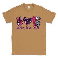 Toasted Coconut peace love race Classic Tee - texasbilliewilder