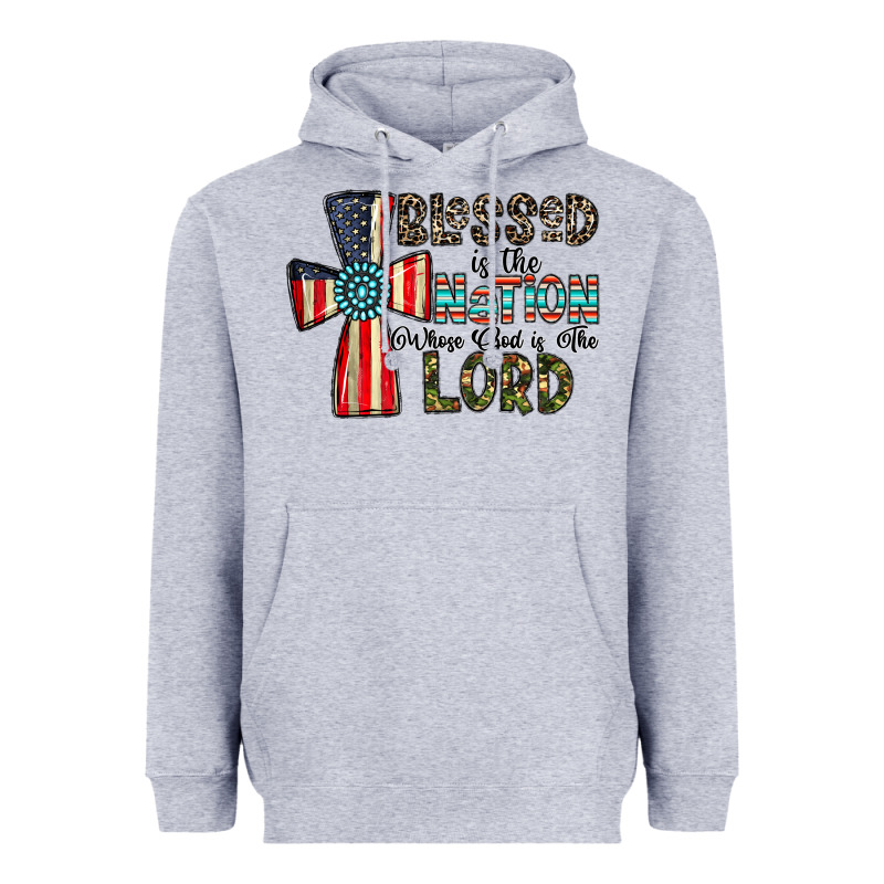 Blessed İs The Nation Whose God Is The Lord Heavyweight Hoodie by CowhideDigitalArt | Teevron