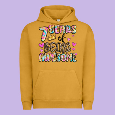 7 Years Of Being Awesome Urban Hoodie Designed By Maliassmallbusiness