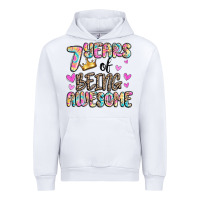 White 7 years of being awesome Urban Hoodie - MaliasSmallBusiness