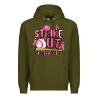 Army Green strike out cancer baseball Premium Hoodie - MaliasSmallBusiness