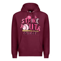 Burgundy strike out cancer baseball Premium Hoodie - MaliasSmallBusiness