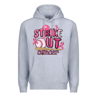 Heather Grey strike out cancer baseball Premium Hoodie - MaliasSmallBusiness