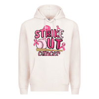 Pale Pink strike out cancer baseball Premium Hoodie - MaliasSmallBusiness