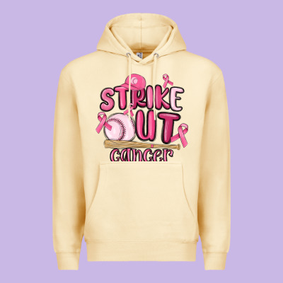 Strike Out Cancer Baseball Premium Hoodie Designed By Maliassmallbusiness