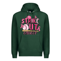 Sports Green strike out cancer baseball Premium Hoodie - MaliasSmallBusiness