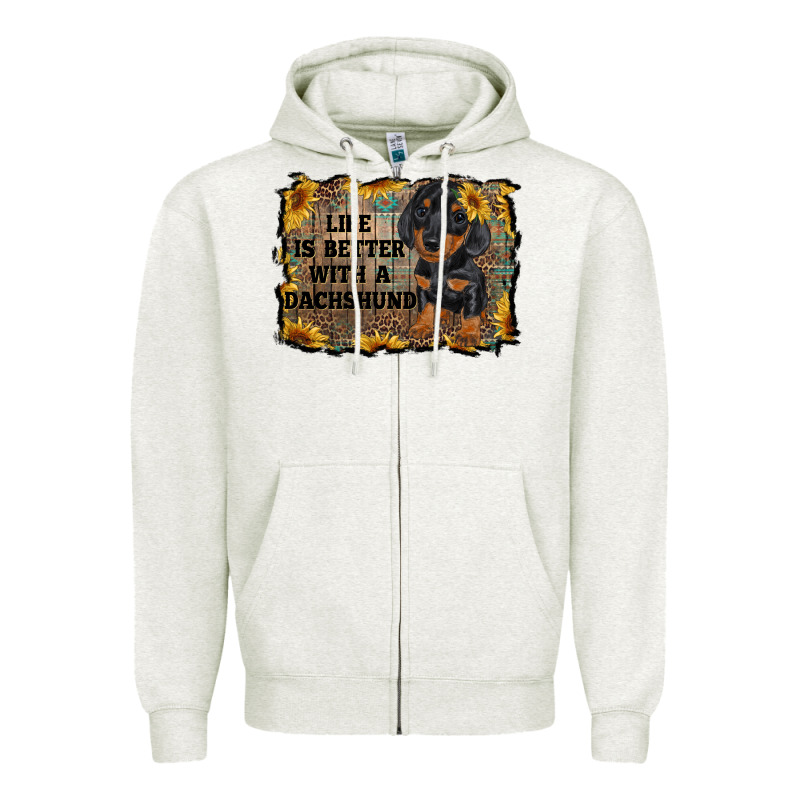 Life Is Better With A Dachshund Zipper Hoodie by RanaPortraitStore | Teevron