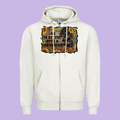 Life Is Better With A Dachshund Zipper Hoodie Designed By Ranaportraitstore