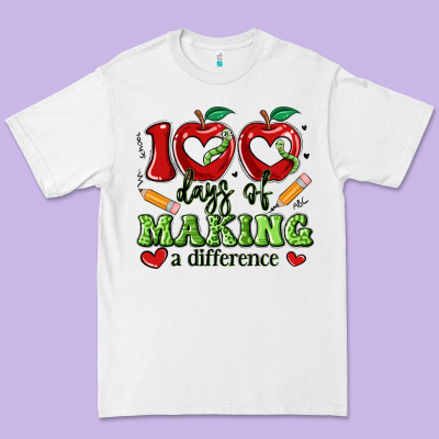 100 Days Of Making A Difference Premium Tee Designed By Artiststas