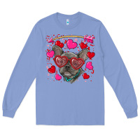 Colony Blue Valentine's day french bulldog puppy Long Sleeve Tee - RanaPortraitStore