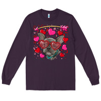 Plum Valentine's day french bulldog puppy Long Sleeve Tee - RanaPortraitStore