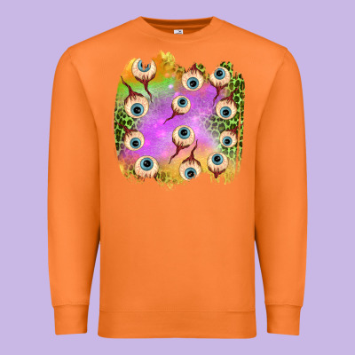 Eyes Leopard Halloween Patch Premium Sweatshirt Designed By Bundleandbundleshop