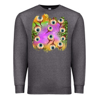 Charcoal Heather eyes leopard halloween patch Premium Sweatshirt - BundleAndBundleShop