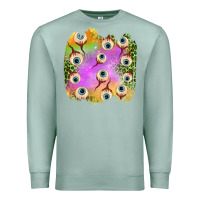 Seafoam eyes leopard halloween patch Premium Sweatshirt - BundleAndBundleShop