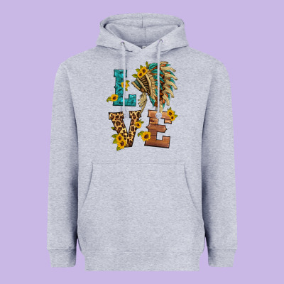 Love Indian Headdress Heavyweight Hoodie Designed By Hra Design Shop