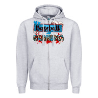 Heather Grey baseball grandma with leopard Zipper Hoodie - Zillion Design Studio