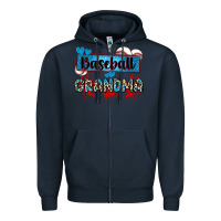 Navy baseball grandma with leopard Zipper Hoodie - Zillion Design Studio