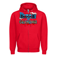 Red baseball grandma with leopard Zipper Hoodie - Zillion Design Studio