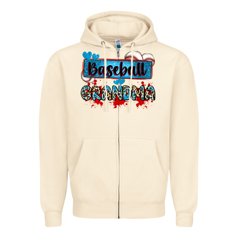 Baseball Grandma With Leopard Zipper Hoodie by Zillion Design Studio | Teevron