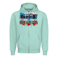 Seafoam baseball grandma with leopard Zipper Hoodie - Zillion Design Studio