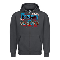 Smoke baseball grandma with leopard Zipper Hoodie - Zillion Design Studio