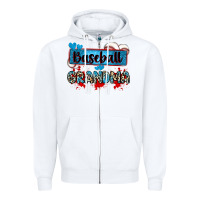 White baseball grandma with leopard Zipper Hoodie - Zillion Design Studio