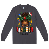 Smoke teacher life afro messy bun Long Sleeve Tee - texasbilliewilder