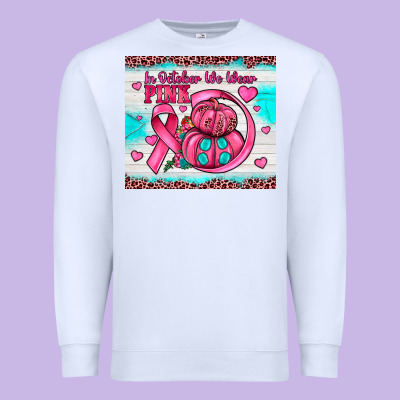 In October We Wear Pink Premium Sweatshirt Designed By Jahusdesignshop