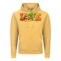 Vintage Mustard love with hamburger Vintage Hoodie - AdoDesignShop