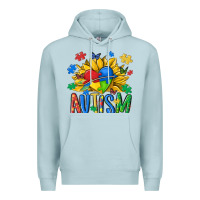 Blue Mist austism sunflower Premium Hoodie - MaliasSmallBusiness