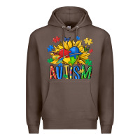 Coffee austism sunflower Premium Hoodie - MaliasSmallBusiness