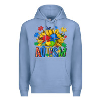 Colony Blue austism sunflower Premium Hoodie - MaliasSmallBusiness