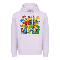 Lilac austism sunflower Premium Hoodie - MaliasSmallBusiness