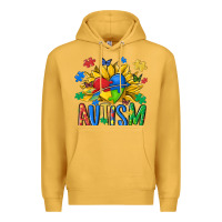 Mustard austism sunflower Premium Hoodie - MaliasSmallBusiness