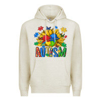 Oatmeal Heather austism sunflower Premium Hoodie - MaliasSmallBusiness