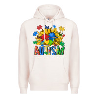 Pale Pink austism sunflower Premium Hoodie - MaliasSmallBusiness