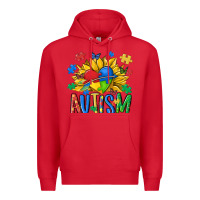 Red austism sunflower Premium Hoodie - MaliasSmallBusiness