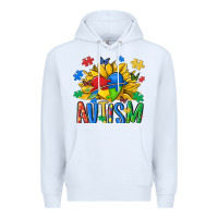 White austism sunflower Premium Hoodie - MaliasSmallBusiness
