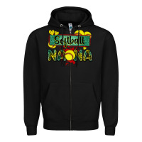 Black softball nana with leopard Zipper Hoodie - Zillion Design Studio