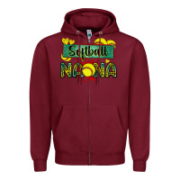 Burgundy softball nana with leopard Zipper Hoodie - Zillion Design Studio