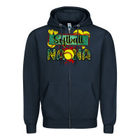 Navy softball nana with leopard Zipper Hoodie - Zillion Design Studio