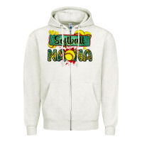 Oatmeal Heather softball nana with leopard Zipper Hoodie - Zillion Design Studio